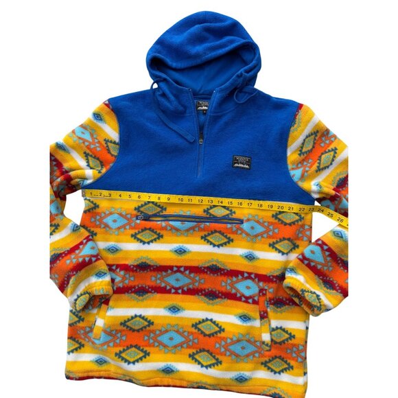 Massive Alaskan Fleece Pullover Hoodie With Half-Zip In Multicolor Aztec Pattern - Picture 6 of 6